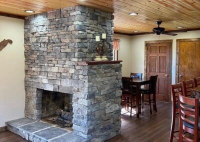 Interior with fireplace