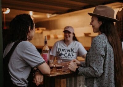 Guests enjoying wine