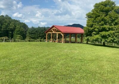 Rustic winery wedding pavilion